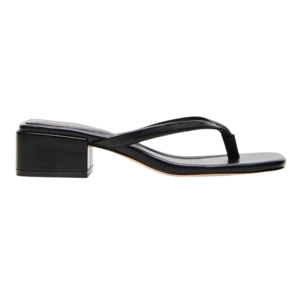 Steve Madden Womens/Ladies Caribbean Leather T-Bar Flip Flops / Black